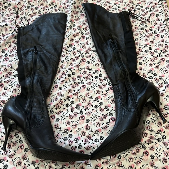 Faddist Leather Over Knee Boots - Picture 3 of 12